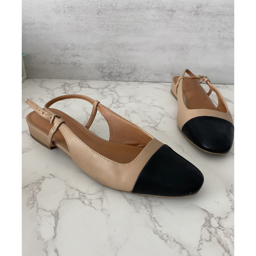 Madden Girl Compel Slingback Shoes Sz 9M Cap Toe Low Heel Classic Preppy